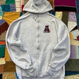 Vintage Jerzees Alabama Grey Full Zip Hoodie Large / XL